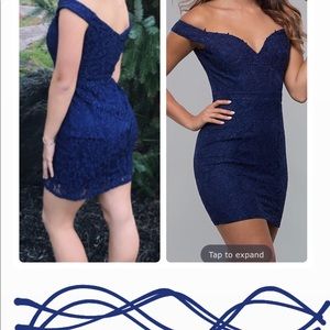 Lace navy blue homecoming dress!